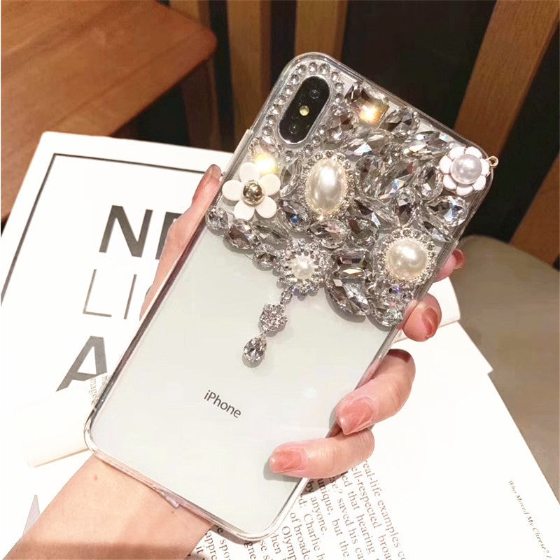 Compatible with Apple , Pearl Bracelet Rhinestone Phone Case