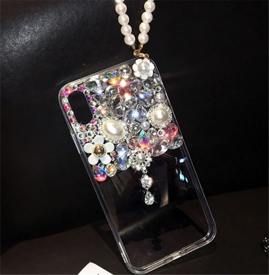 Compatible with Apple , Pearl Bracelet Rhinestone Phone Case