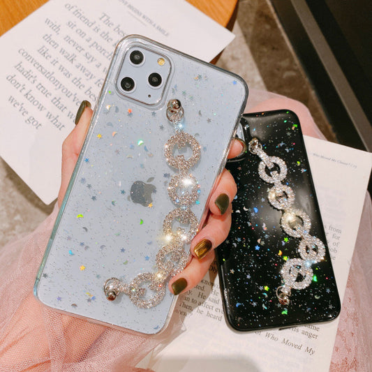Compatible with Apple, Glitter Epoxy Transparent Bracelet iPhone11Pro Phone Case