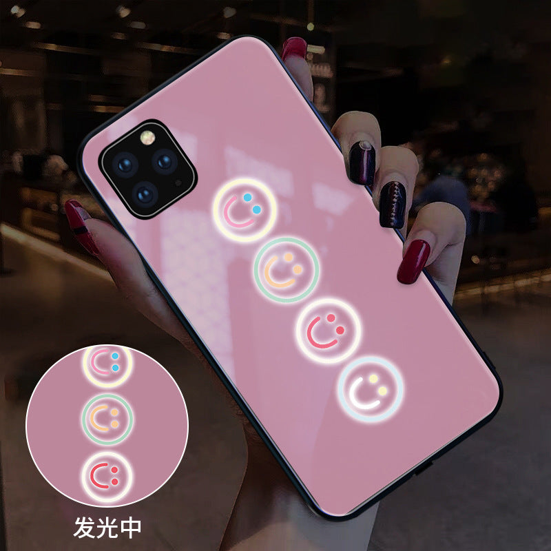 Compatible with Apple, Lucky Rainbow Xsmax Mobile Phone Case New IPhone12 Call Glow 11 Smiley Face