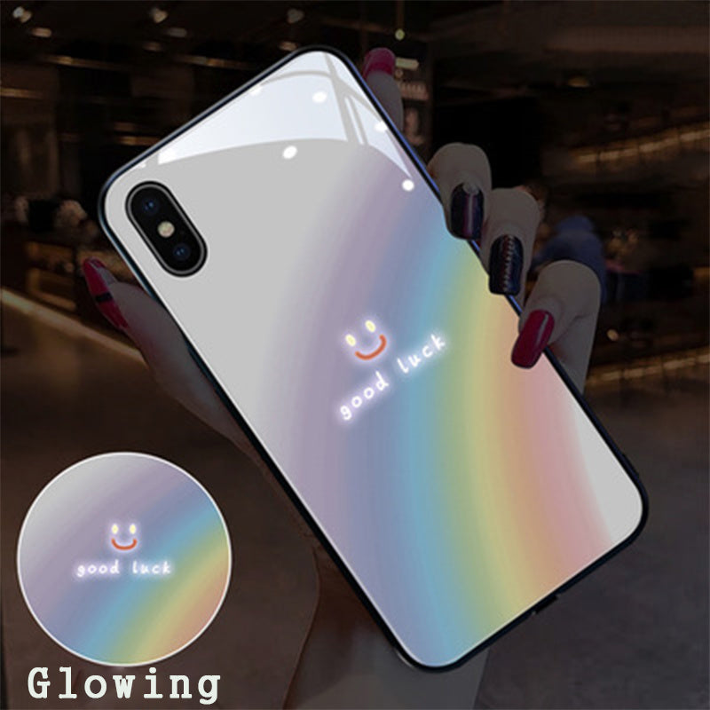 Compatible with Apple, Lucky Rainbow Xsmax Mobile Phone Case New IPhone12 Call Glow 11 Smiley Face