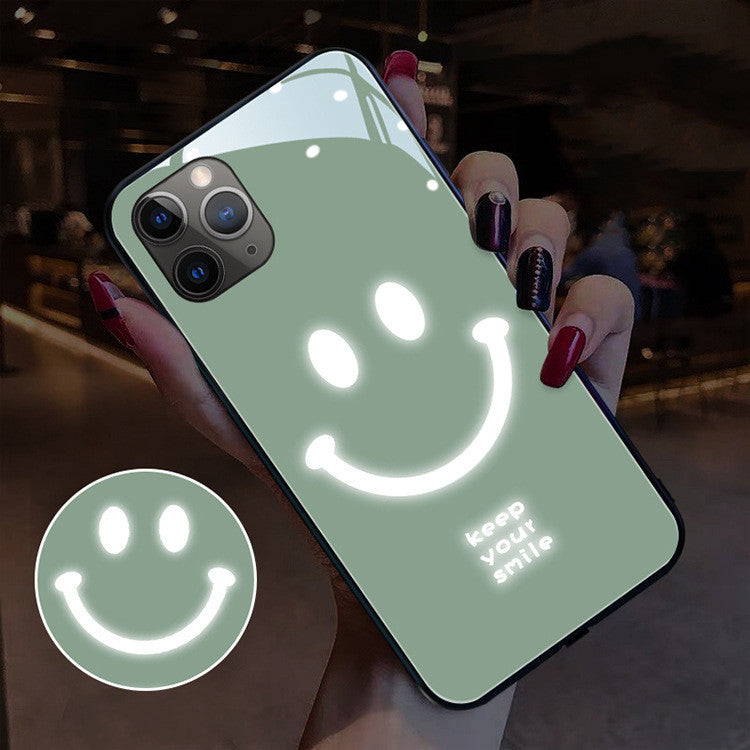 Compatible with Apple, Lucky Rainbow Xsmax Mobile Phone Case New IPhone12 Call Glow 11 Smiley Face