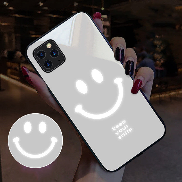 Compatible with Apple, Lucky Rainbow Xsmax Mobile Phone Case New IPhone12 Call Glow 11 Smiley Face