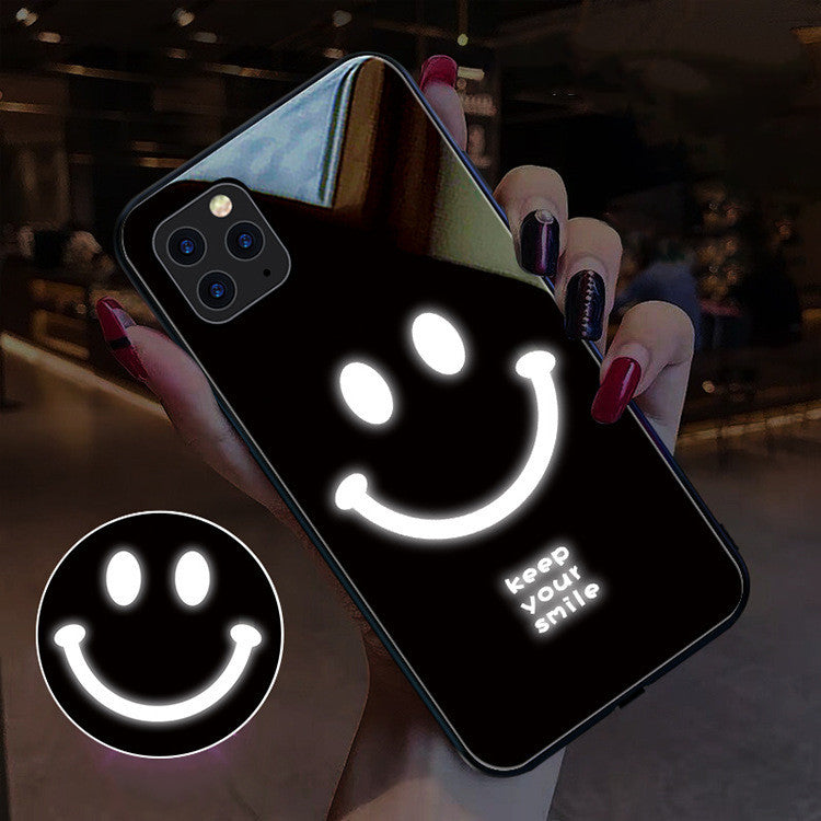 Compatible with Apple, Lucky Rainbow Xsmax Mobile Phone Case New IPhone12 Call Glow 11 Smiley Face