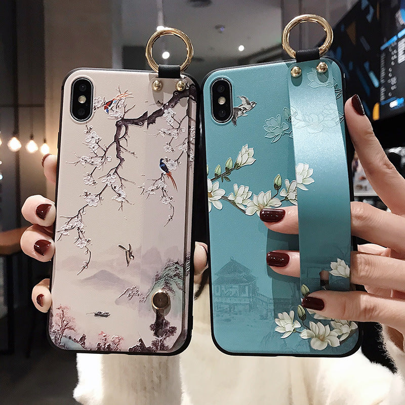 Fashion Simple Embossed Wristband Phone Case