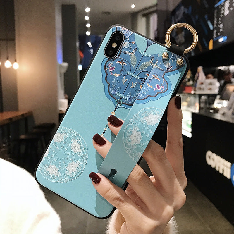 Fashion Simple Embossed Wristband Phone Case