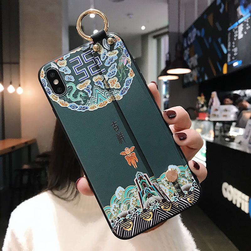 Fashion Simple Embossed Wristband Phone Case