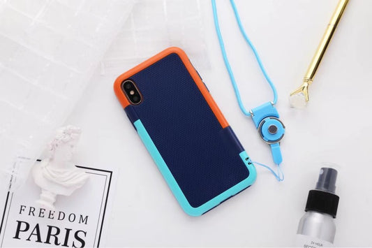 Compatible with Apple, Suitable For IPhone Mobile Phone Case Diamond-shaped Two-color Silicone Anti-drop