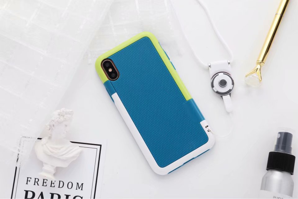 Compatible with Apple, Suitable For IPhone Mobile Phone Case Diamond-shaped Two-color Silicone Anti-drop