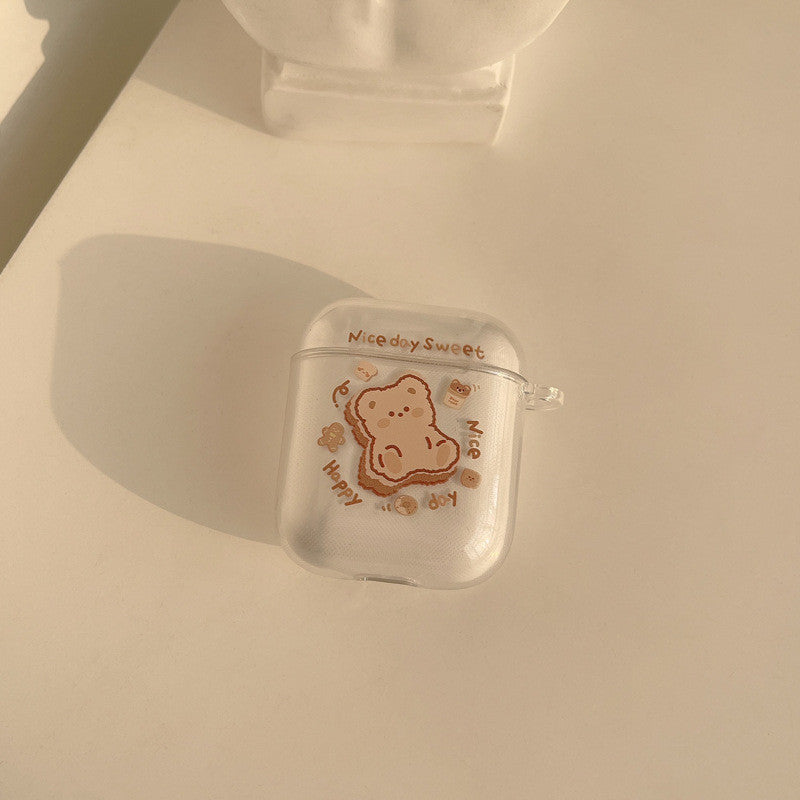 Compatible with Apple, Compatible with Apple , Cartoon Protective Cover Earphone Shell Transparent Soft Silicone Anti-drop Pendant