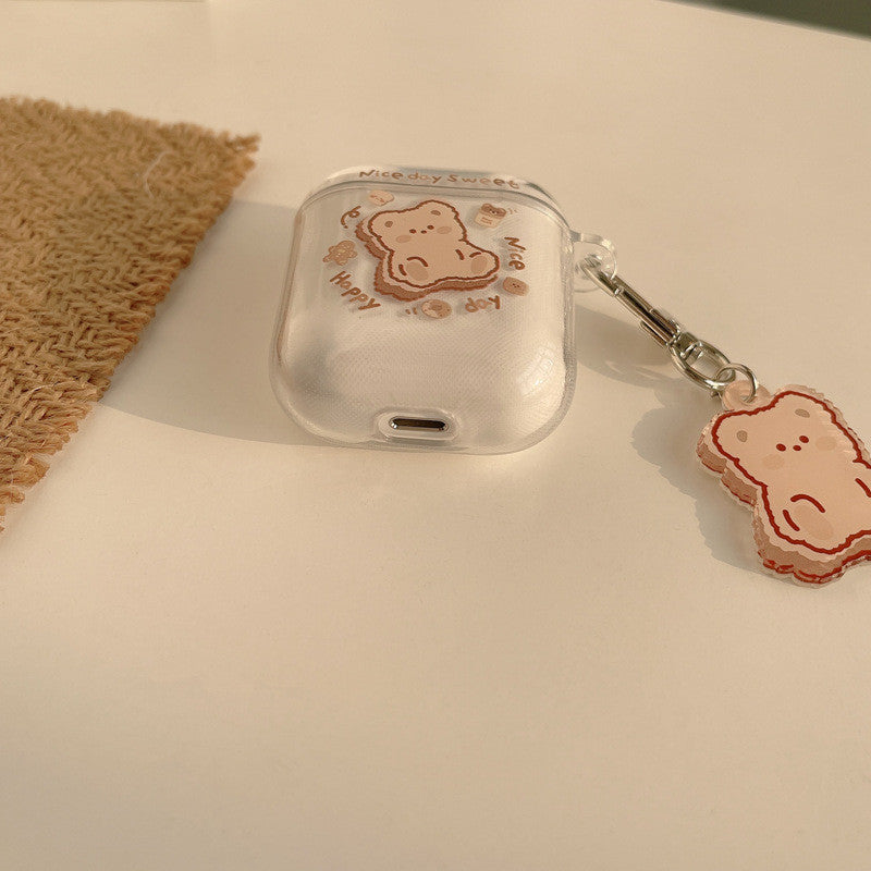 Compatible with Apple, Compatible with Apple , Cartoon Protective Cover Earphone Shell Transparent Soft Silicone Anti-drop Pendant