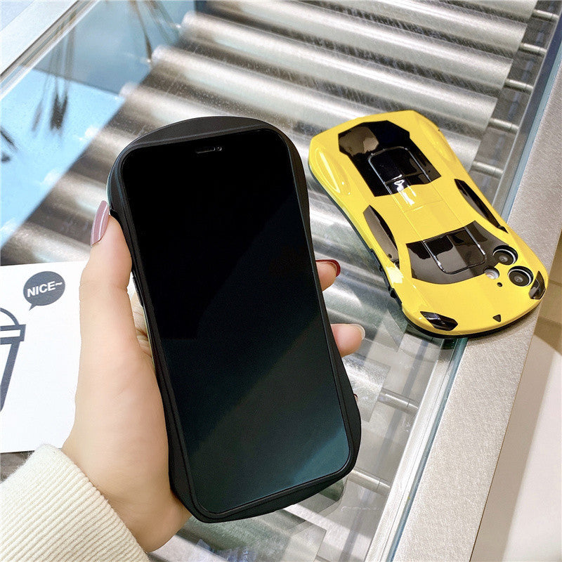 Compatible with Apple , Creative Sports Car Anti-Fall Mobile Phone Case For Protective CoverSilicone Soft Shell Trendy