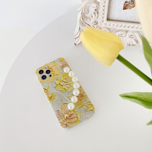 Art Flower Pearl Chain For Mobile Phone Case