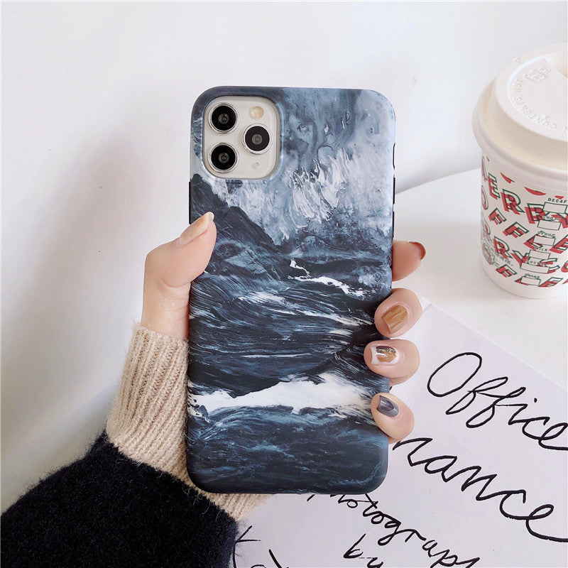 Compatible with Apple, Compatible with Apple , Cool Color Ink Painting Protective Cover Mobile Phone Wireless Bluetooth Earphone Cover