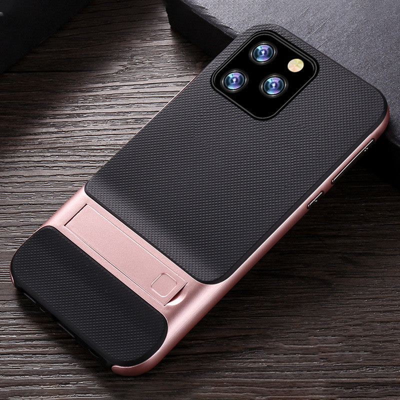 Compatible with Apple , Simple Lattice Stand Mobile Phone Case