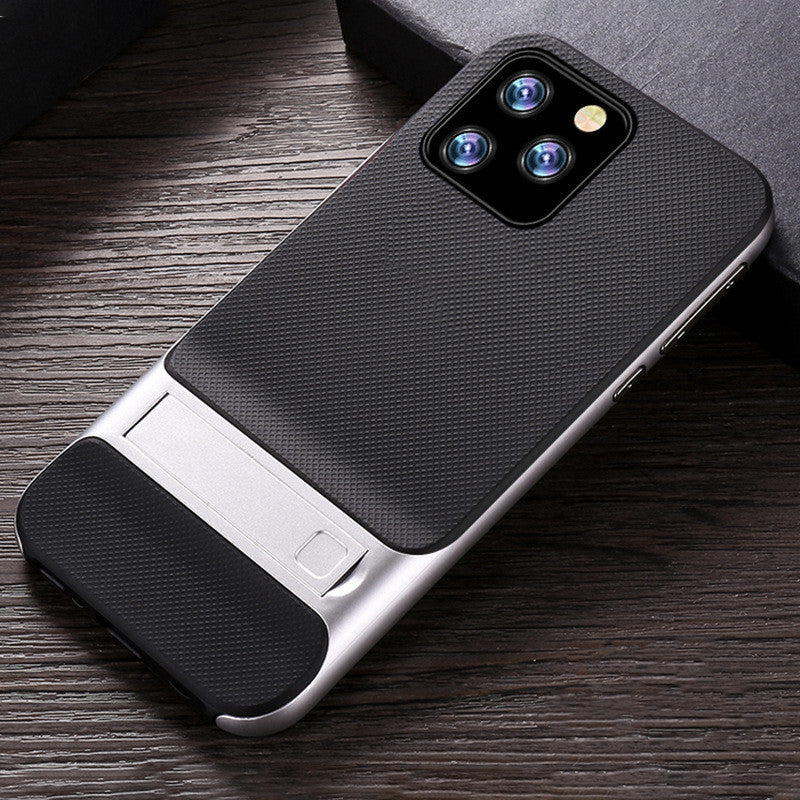 Compatible with Apple , Simple Lattice Stand Mobile Phone Case