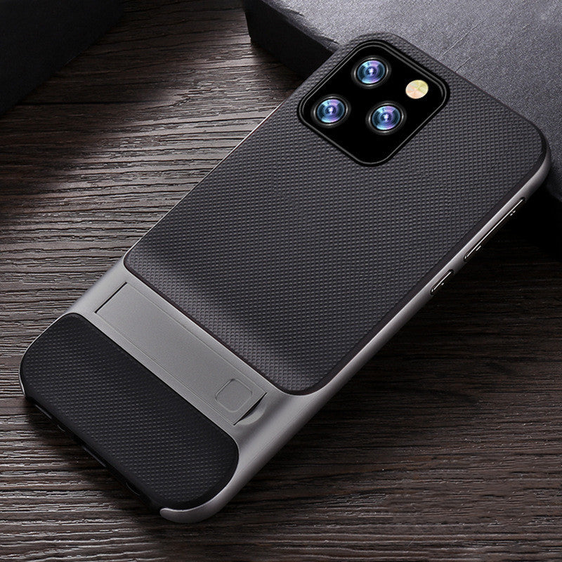 Compatible with Apple , Simple Lattice Stand Mobile Phone Case