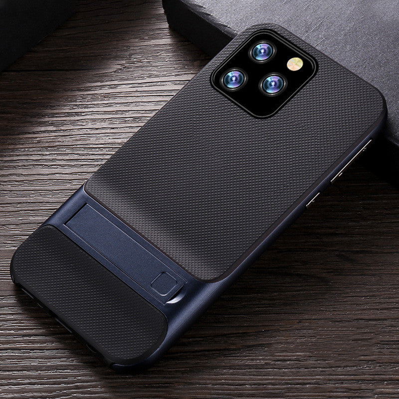 Compatible with Apple , Simple Lattice Stand Mobile Phone Case