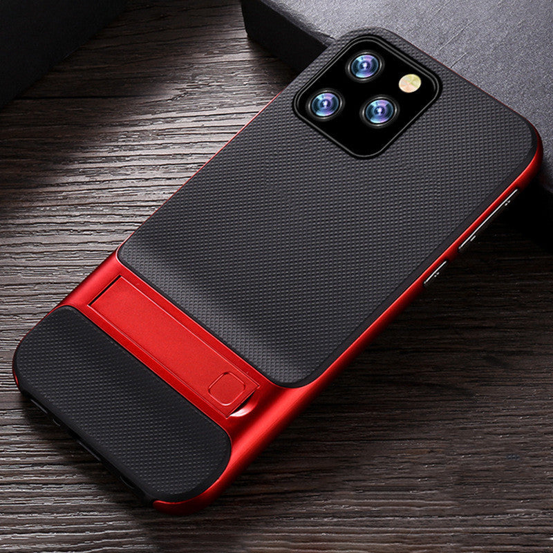 Compatible with Apple , Simple Lattice Stand Mobile Phone Case