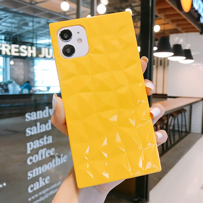 Phone Case For Fashion Diamond Square Design Candy Color Clear Soft TPU