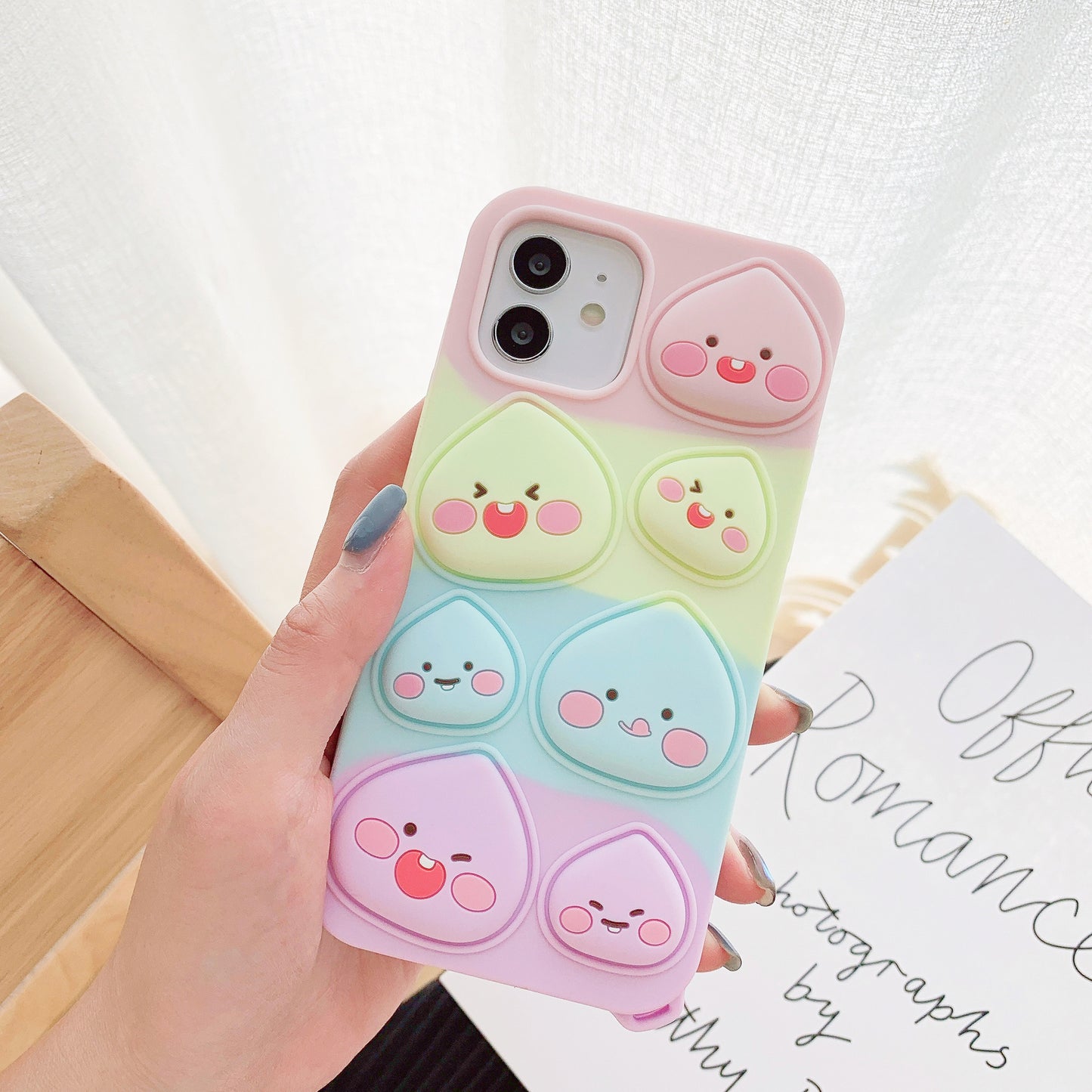 Camouflage Pinch Phone Case Rainbow Peach
