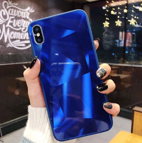 Compatible With Apple, Glitter Diamond Texture Case For X XS Max XR 7 Plus Mirror Acrylic Back Cover Cases For 6 S 7 8 Plus