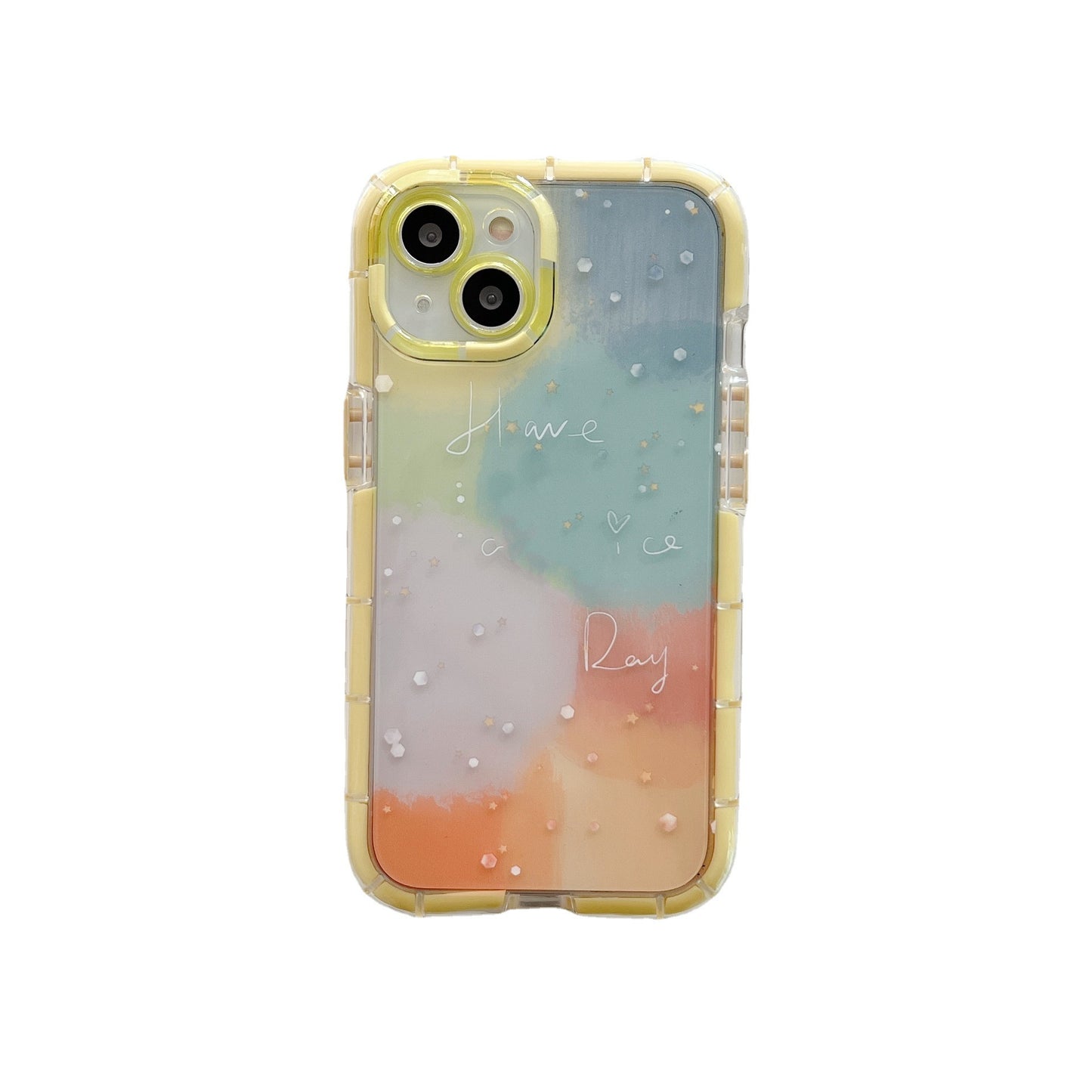 Minimalist Contrast Color Ip 14 Silicone Phone Case