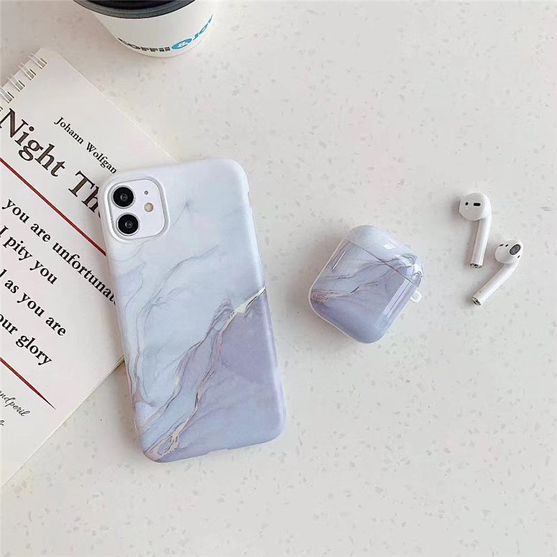 Compatible with Apple, Compatible with Apple , European And American Creative Marble Apple AirPods1 2