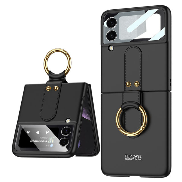 Shell Film Electroplating Plain Leather Case