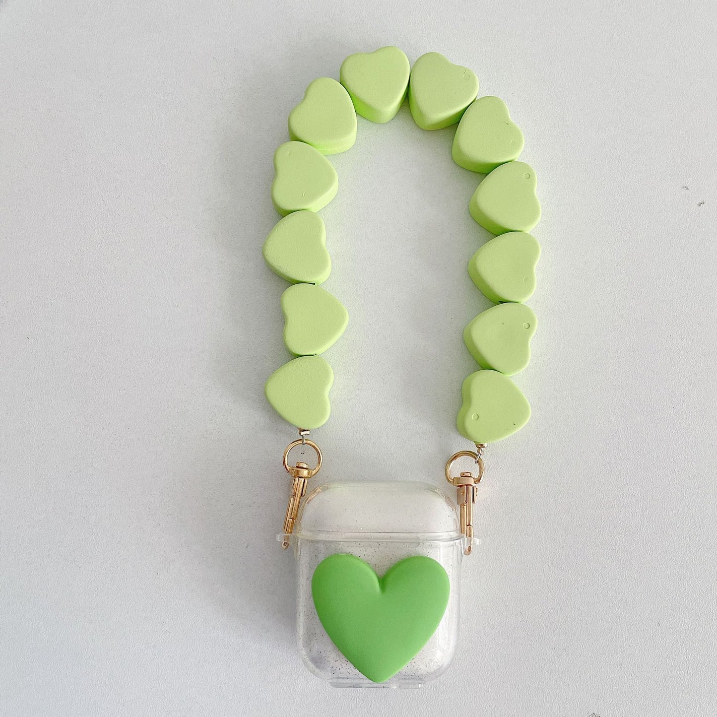 Transparent Earphone Soft Shell With Love Hanging Chain Protective Cover