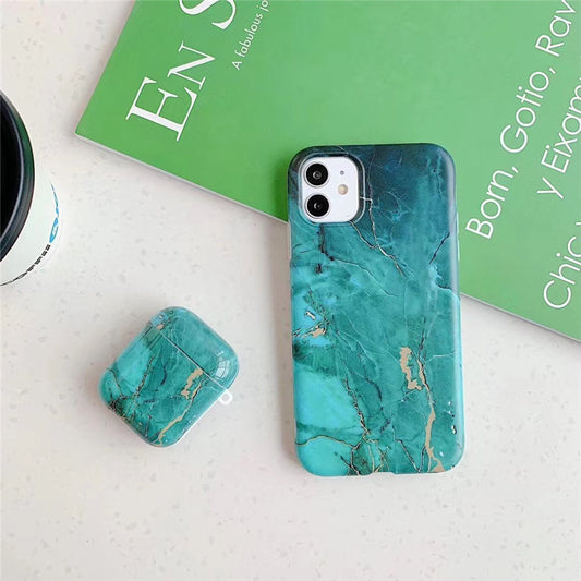 Compatible with Apple, Compatible with Apple , European And American Creative Marble Apple AirPods1 2