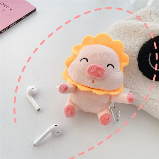 Compatible with Apple, Compatible with Apple , Plush pig bluetooth wireless headset protective case