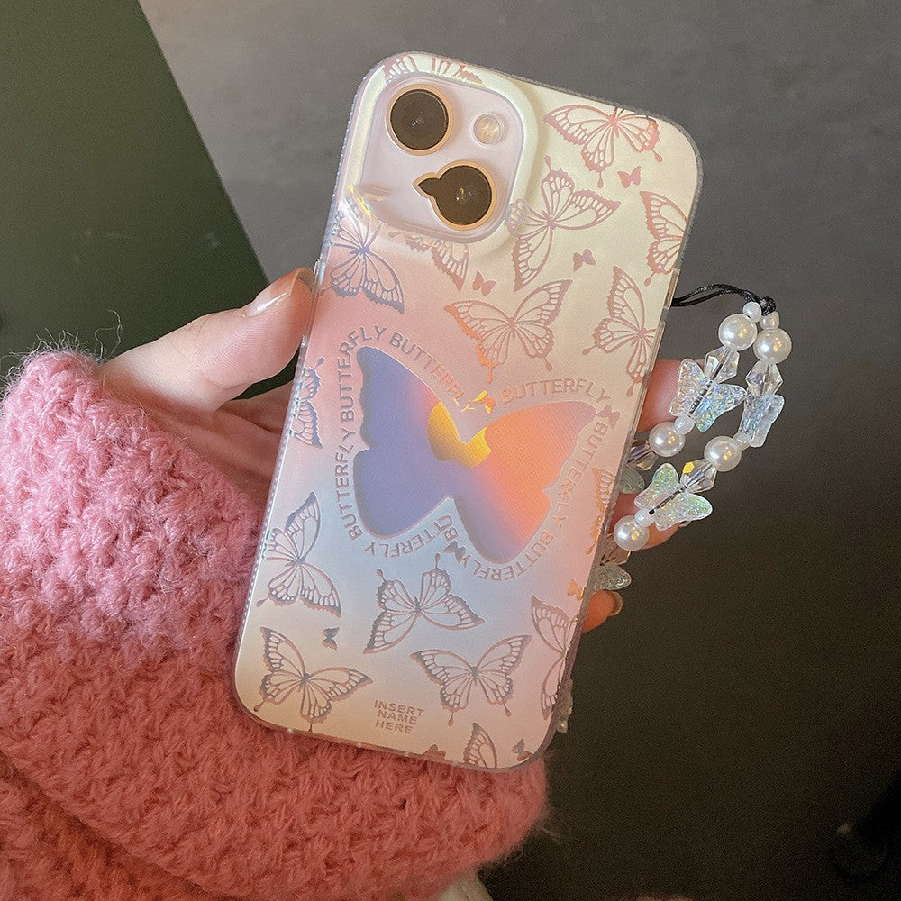 Laser Gradient Butterfly Women's Trendy Phone Case