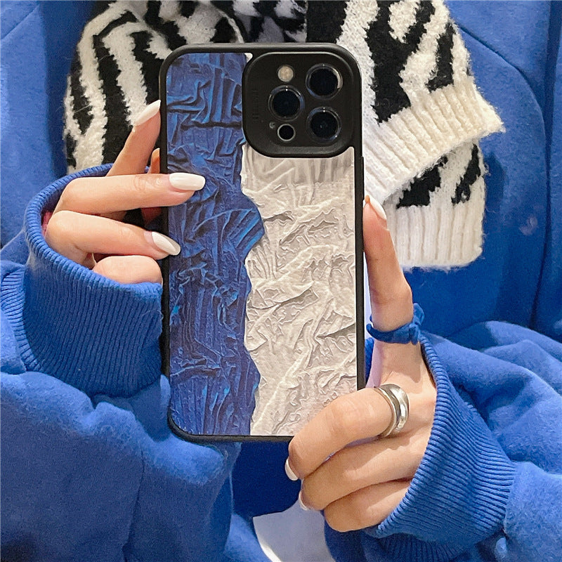Pleated Splicing Klein Blue Phone Case