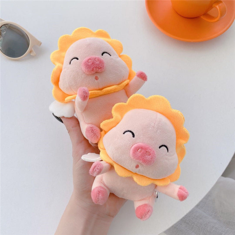 Compatible with Apple, Compatible with Apple , Plush pig bluetooth wireless headset protective case