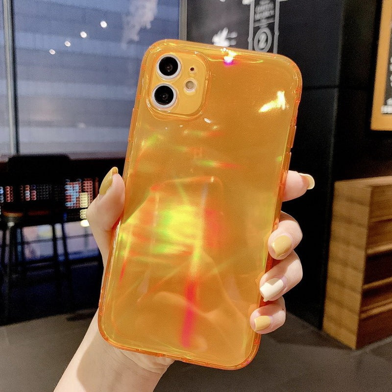Simple pure color laser phone case
