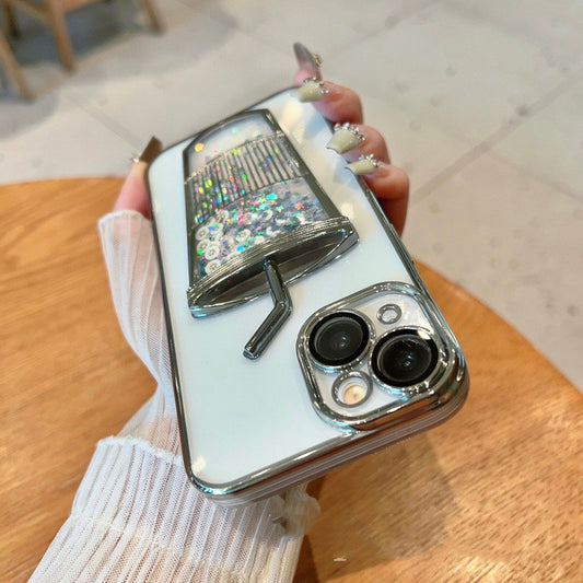 Electroplated Quicksand Cup Phone Case Drop-resistant Soft Shell