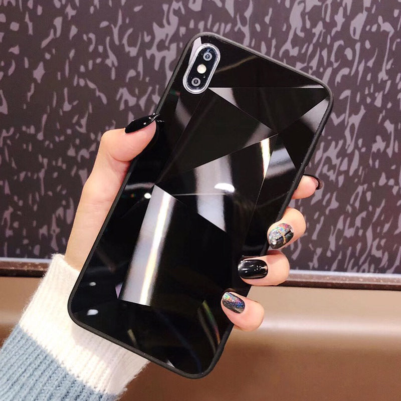 Compatible With Apple, Glitter Diamond Texture Case For X XS Max XR 7 Plus Mirror Acrylic Back Cover Cases For 6 S 7 8 Plus