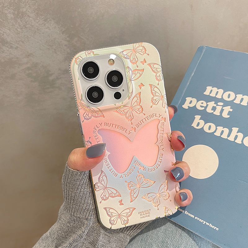 Laser Gradient Butterfly Women's Trendy Phone Case
