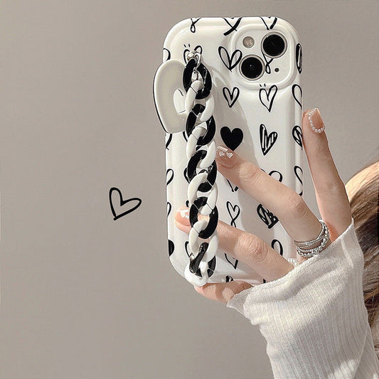 Black Graffiti Love Chain Phone Case