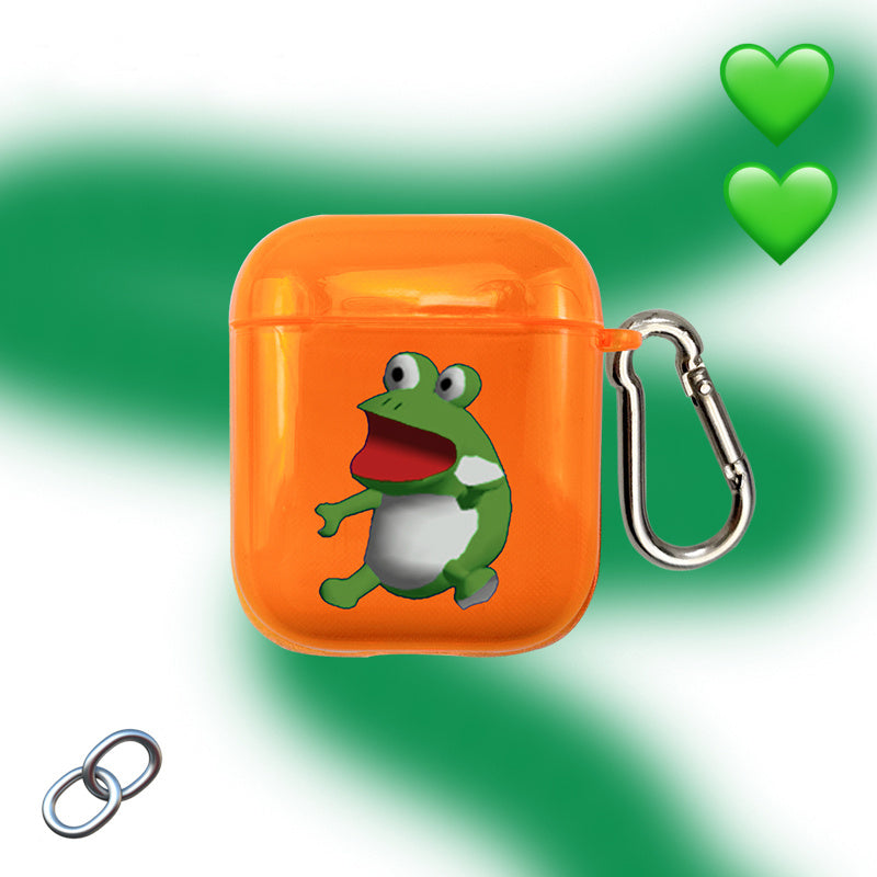 Frog Headphone Protective Case Transparent Soft Shell