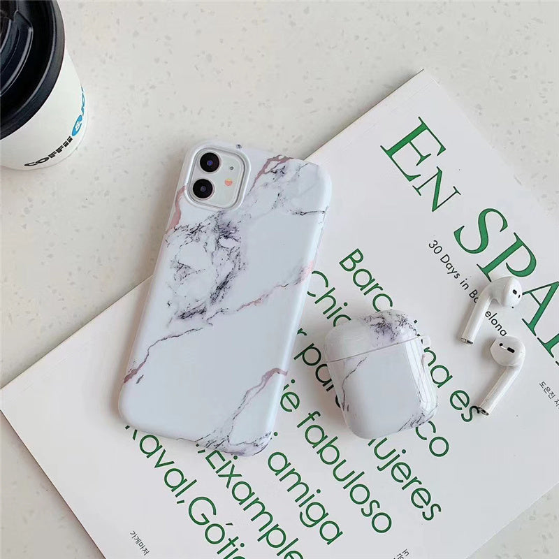 Compatible with Apple, Compatible with Apple , European And American Creative Marble Apple AirPods1 2