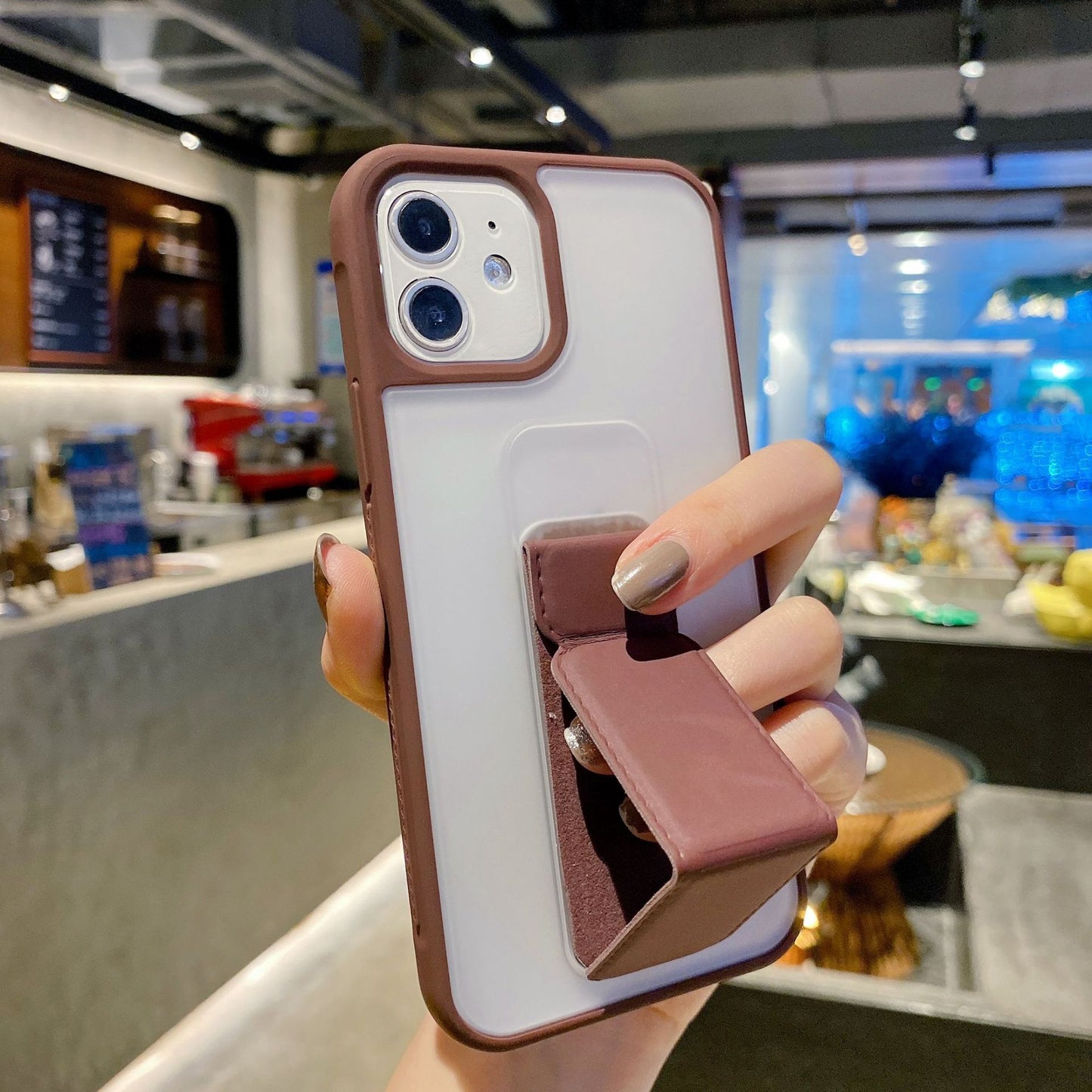 Pure Color Bracket Mobile Phone Case Trend