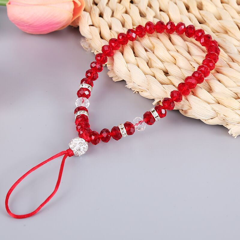 Mobile Phone Lanyard Crystal Short Bracelet Pendant