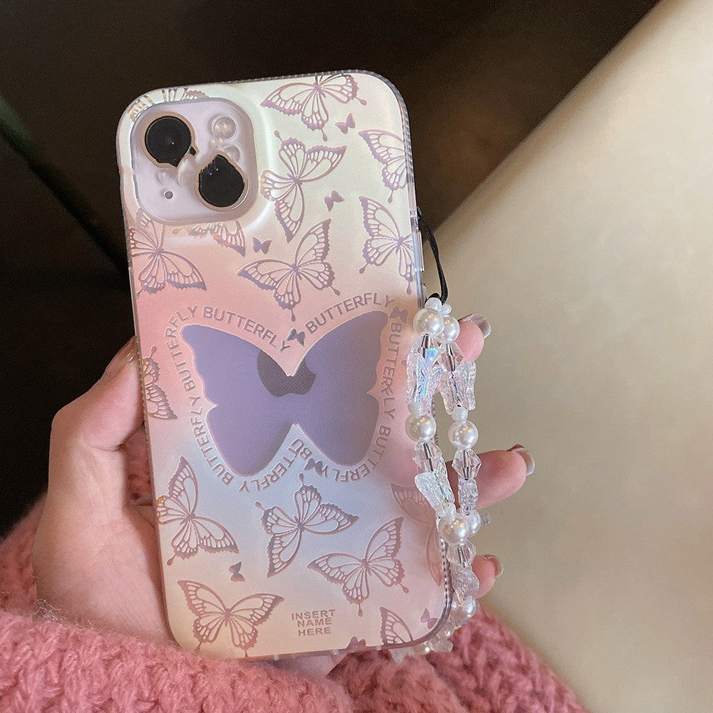 Laser Gradient Butterfly Women's Trendy Phone Case
