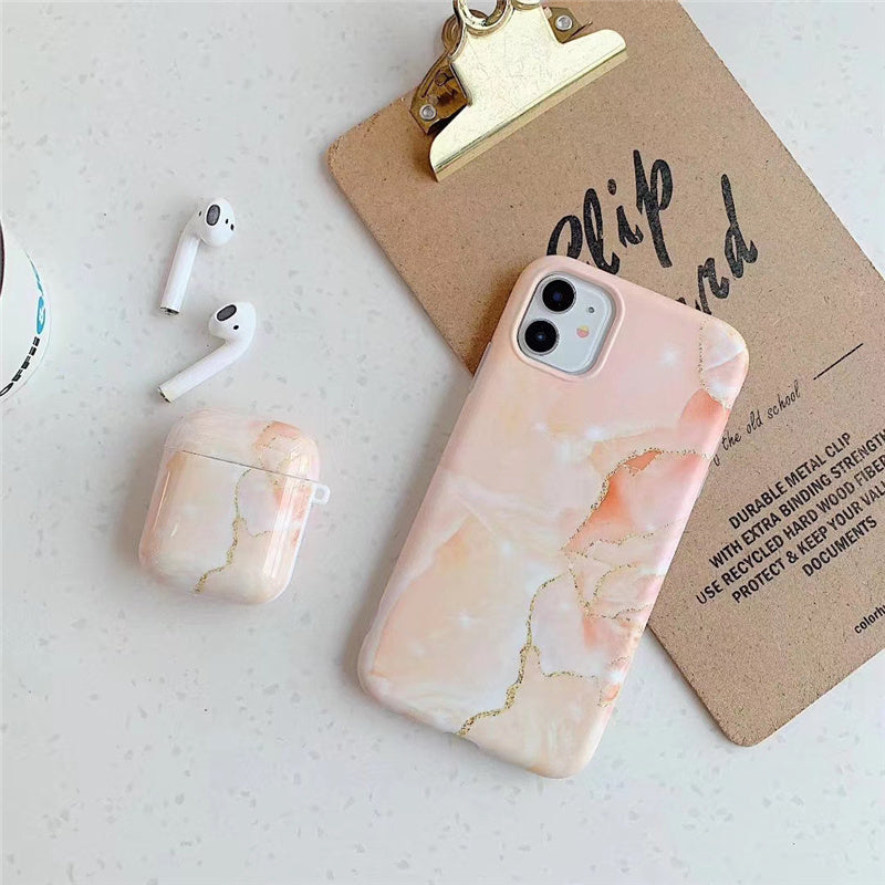 Compatible with Apple, Compatible with Apple , European And American Creative Marble Apple AirPods1 2