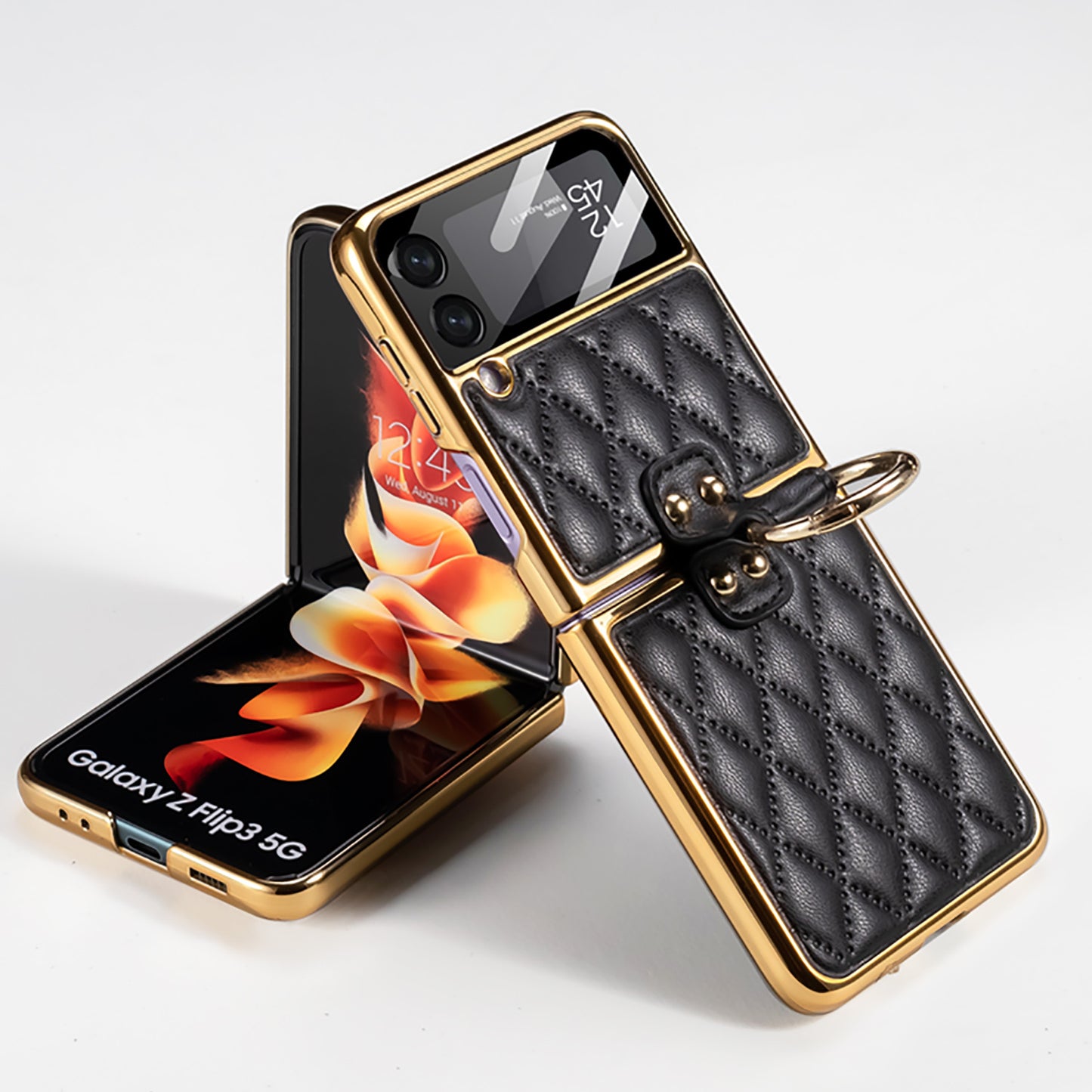 Shell Film Electroplating Plain Leather Case