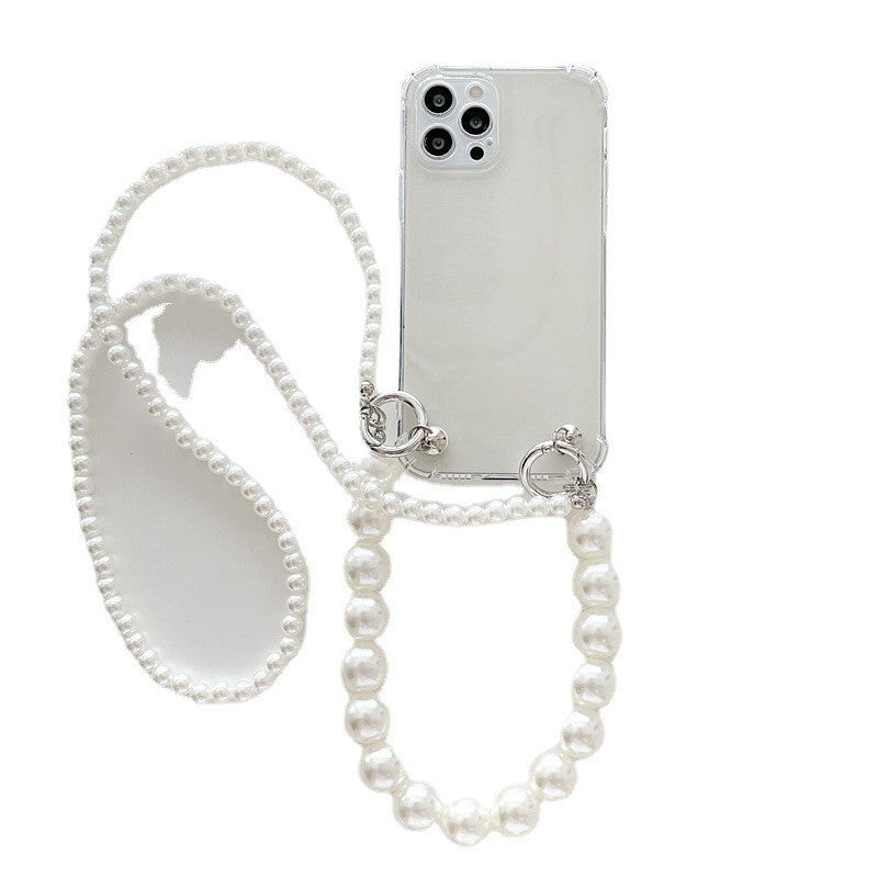 Large Pearl Portable Double Chain Phone Case