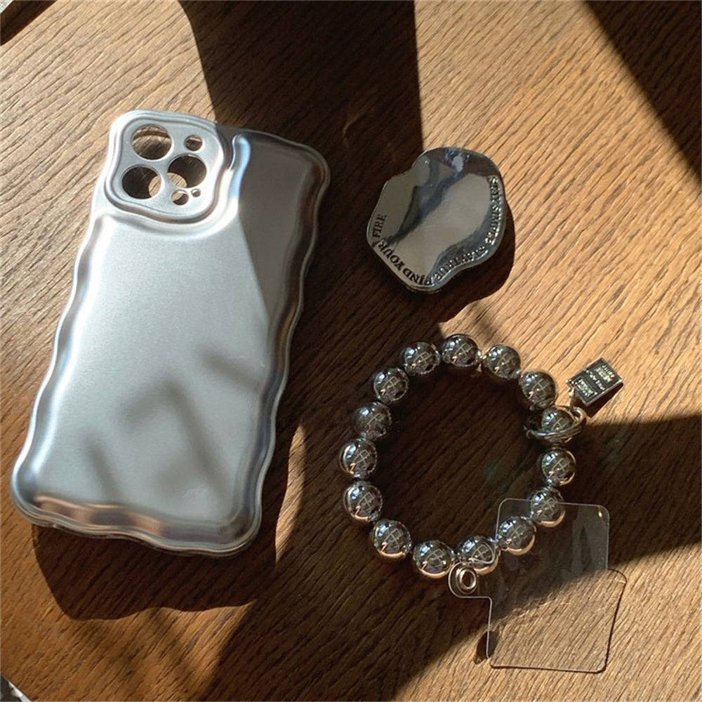 Ins Temperament Sweet And Cool Electroplating Silver Mobile Phone Case