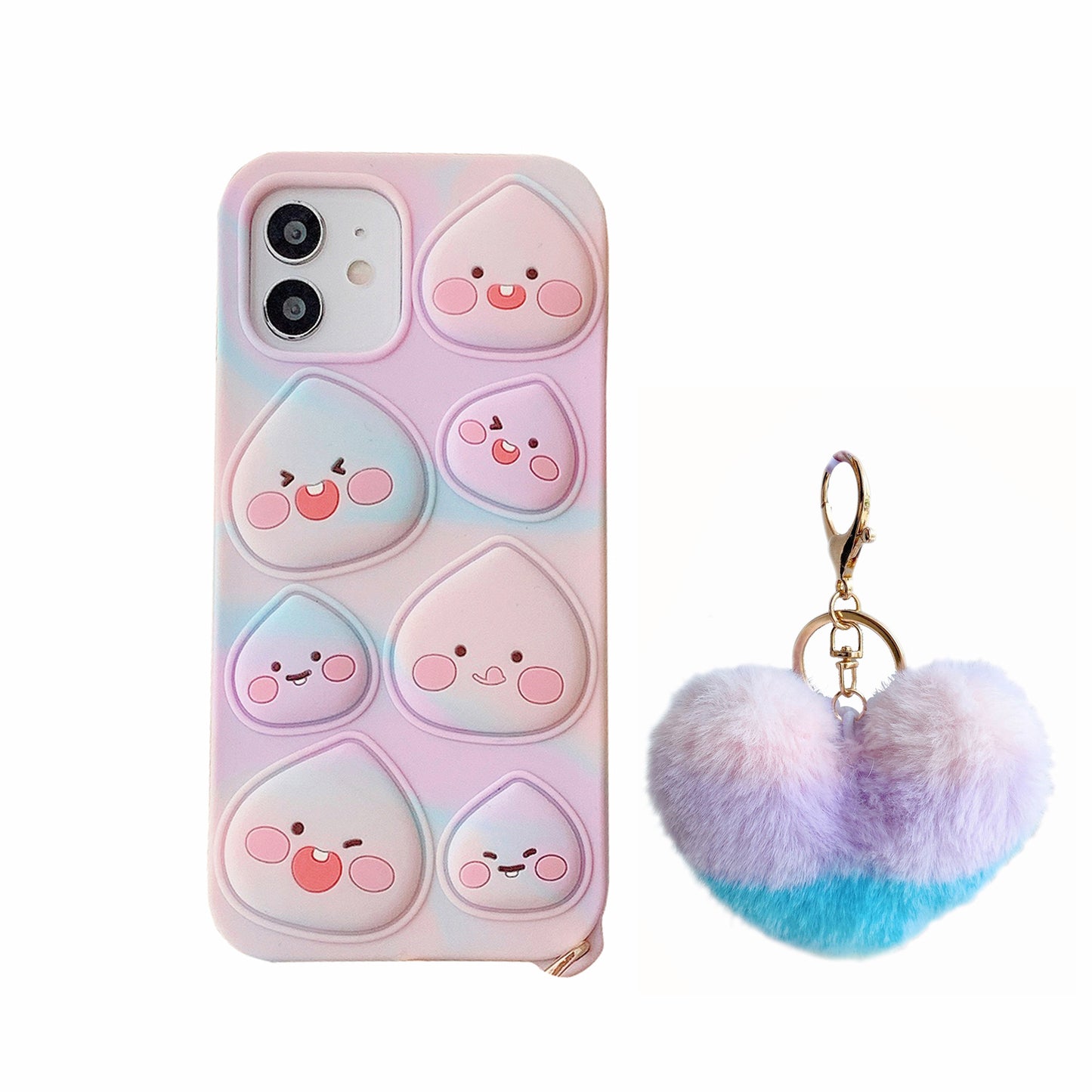 Camouflage Pinch Phone Case Rainbow Peach